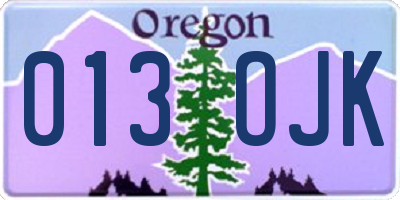 OR license plate 013OJK