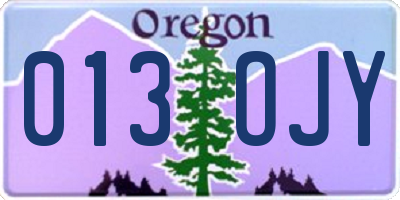 OR license plate 013OJY