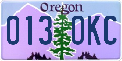OR license plate 013OKC