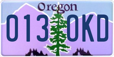 OR license plate 013OKD