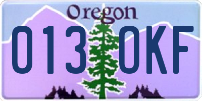 OR license plate 013OKF