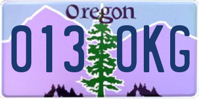 OR license plate 013OKG