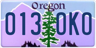 OR license plate 013OKO
