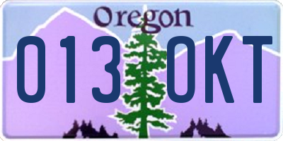 OR license plate 013OKT