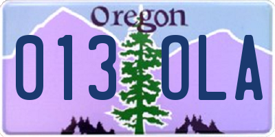 OR license plate 013OLA