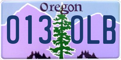OR license plate 013OLB
