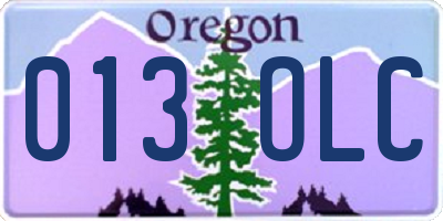 OR license plate 013OLC