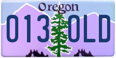 OR license plate 013OLD