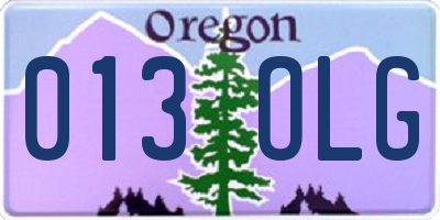 OR license plate 013OLG