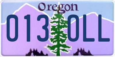 OR license plate 013OLL