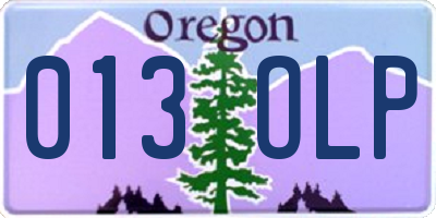 OR license plate 013OLP