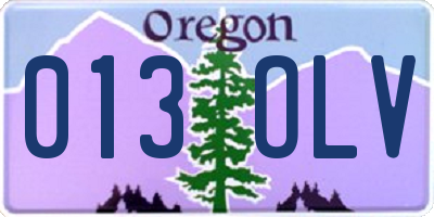 OR license plate 013OLV