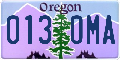 OR license plate 013OMA