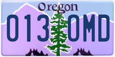 OR license plate 013OMD