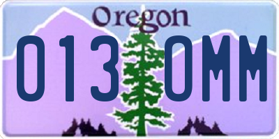 OR license plate 013OMM