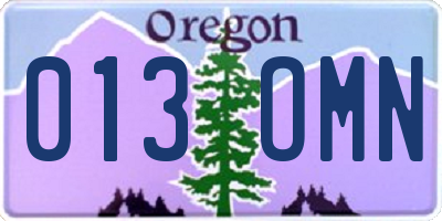 OR license plate 013OMN