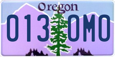 OR license plate 013OMO
