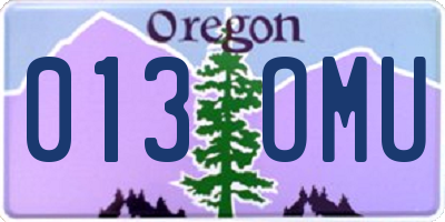 OR license plate 013OMU