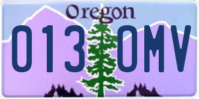 OR license plate 013OMV