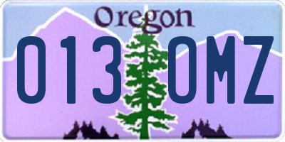 OR license plate 013OMZ