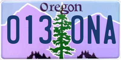 OR license plate 013ONA