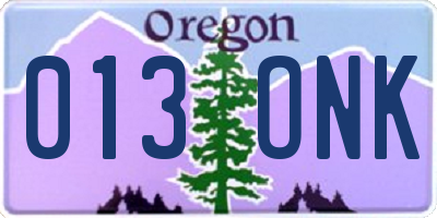 OR license plate 013ONK
