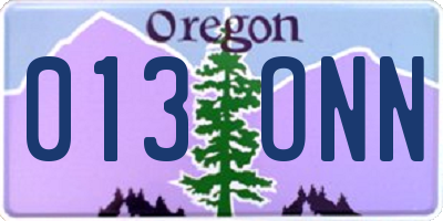 OR license plate 013ONN