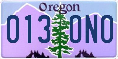 OR license plate 013ONO