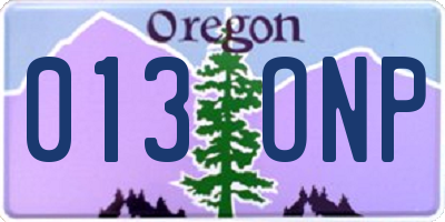 OR license plate 013ONP