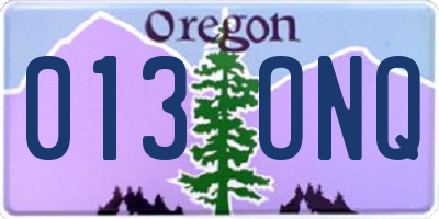 OR license plate 013ONQ