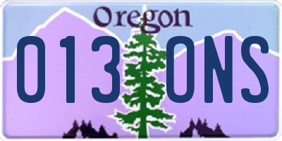 OR license plate 013ONS