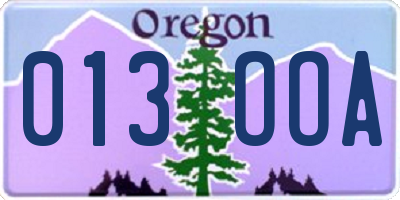 OR license plate 013OOA