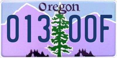OR license plate 013OOF
