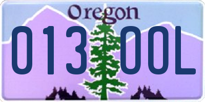 OR license plate 013OOL