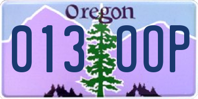 OR license plate 013OOP