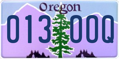 OR license plate 013OOQ