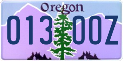 OR license plate 013OOZ