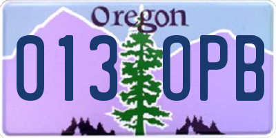 OR license plate 013OPB