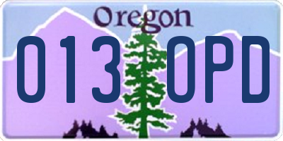 OR license plate 013OPD