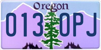 OR license plate 013OPJ