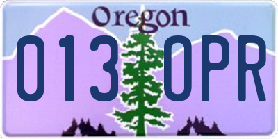 OR license plate 013OPR