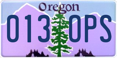 OR license plate 013OPS