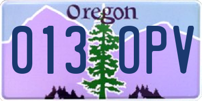 OR license plate 013OPV