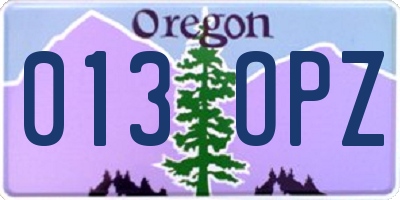 OR license plate 013OPZ