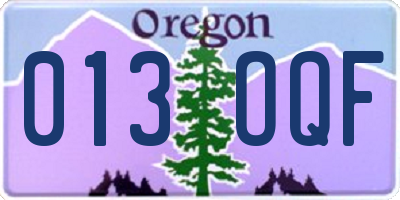 OR license plate 013OQF