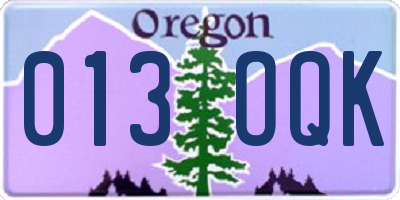 OR license plate 013OQK