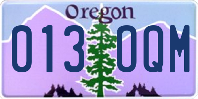 OR license plate 013OQM