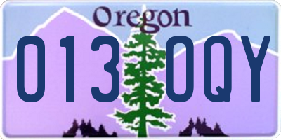 OR license plate 013OQY