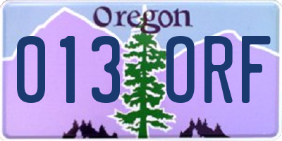 OR license plate 013ORF