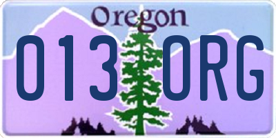 OR license plate 013ORG